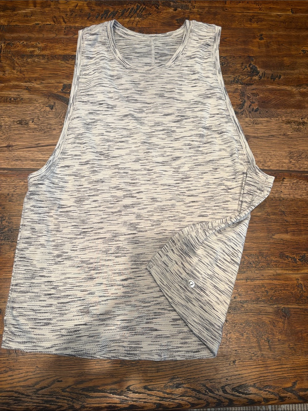 lululemon athletica Heathered Cream and Black Tank Top